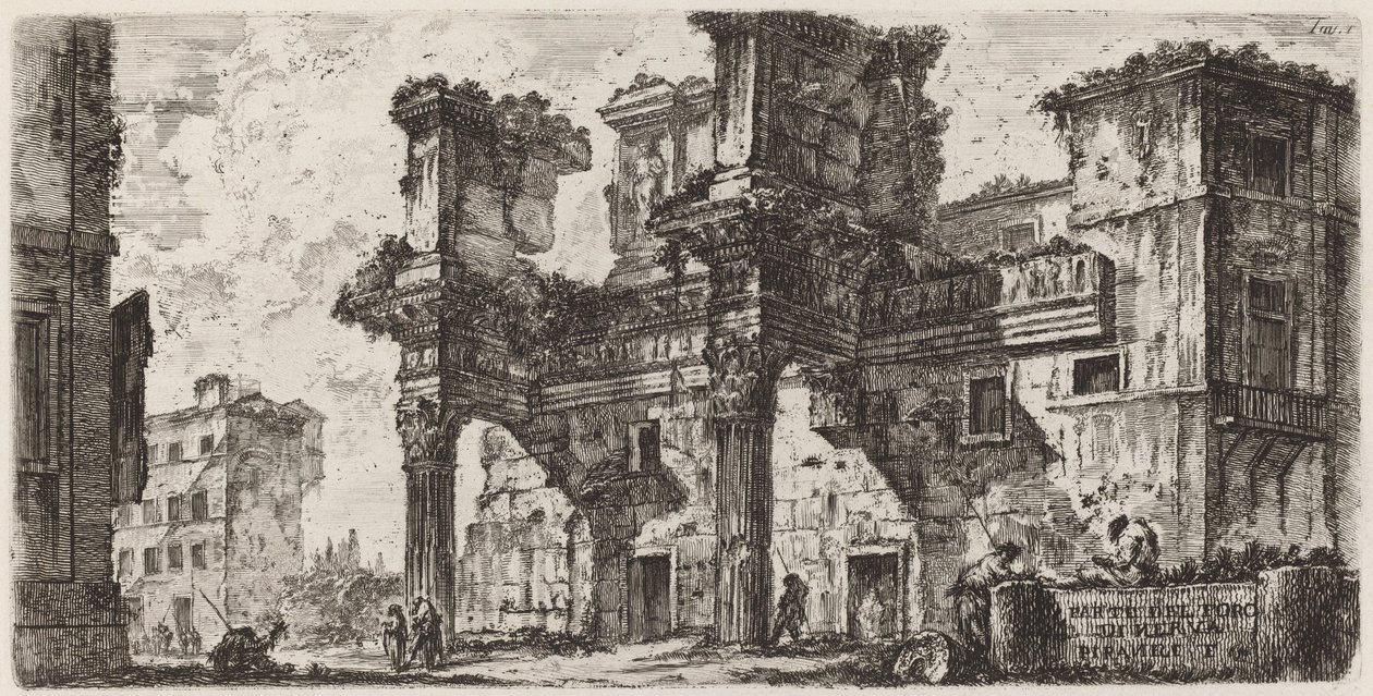 Nerva Forumunun bir parçası by Giovanni Battista Piranesi