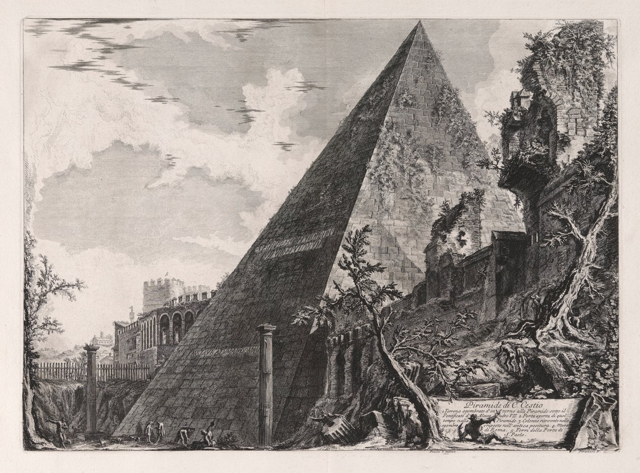 Piramide di C. Cestio (Gaius Cestius Piramidi), Vedute di Roma