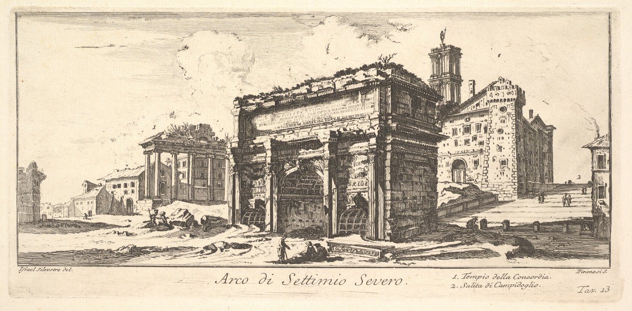 Levha 13: Septimius Severus Kemeri 1. Concord Tapınağı. 2. Capitoline