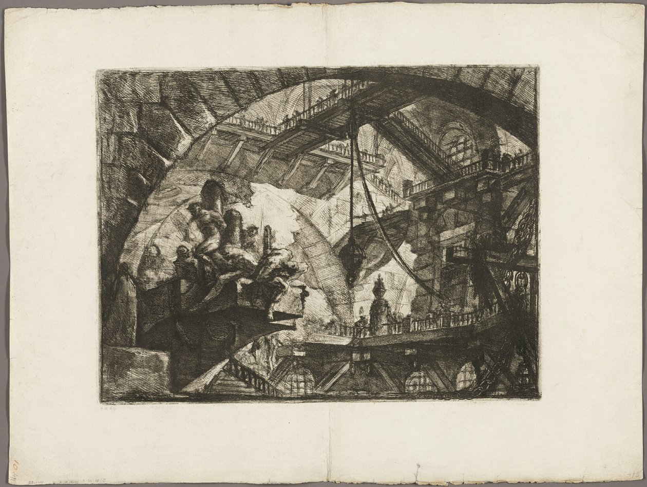 Projeksiyon Platformundaki Mahkumlar, Hayali Hapishanelerden 10. plaka by Giovanni Battista Piranesi