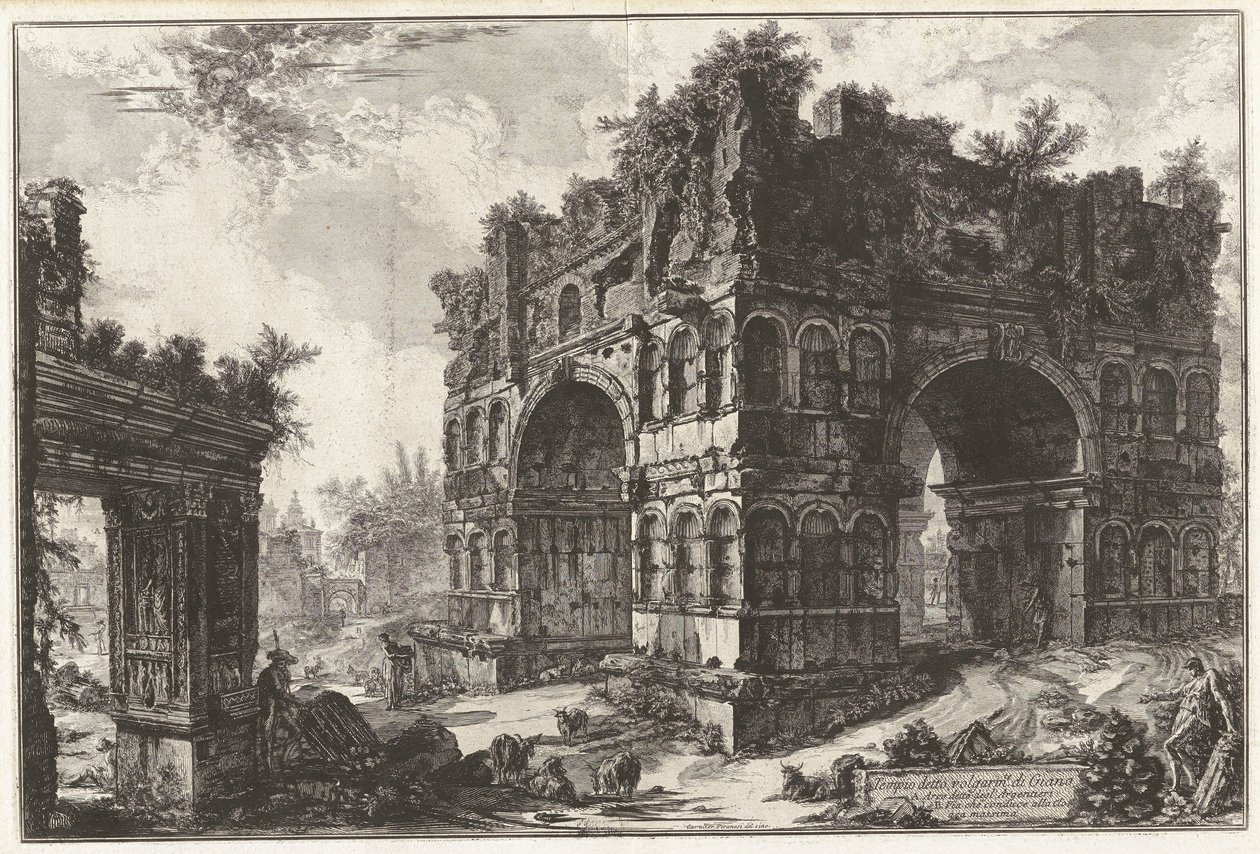 Volgarm.te di Giano adlı tapınak. A. degl olarak bilinen Arco by Giovanni Battista Piranesi