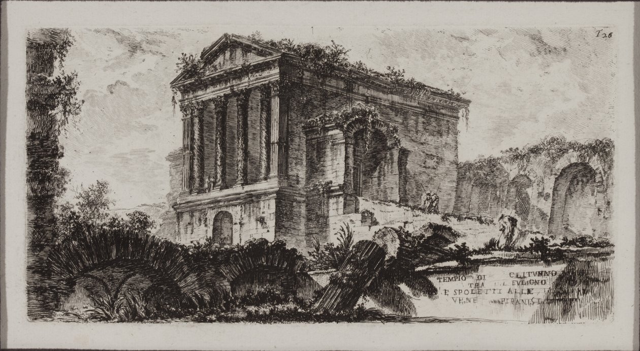 Fulgino ve Spoleto arasındaki Clitumnus Tapınağı by Giovanni Battista Piranesi