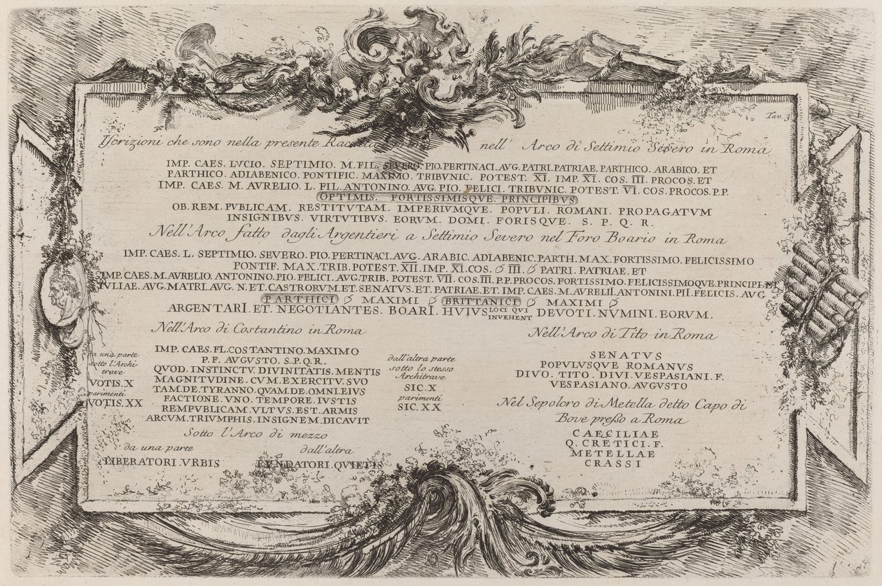 Metin Plakası by Giovanni Battista Piranesi