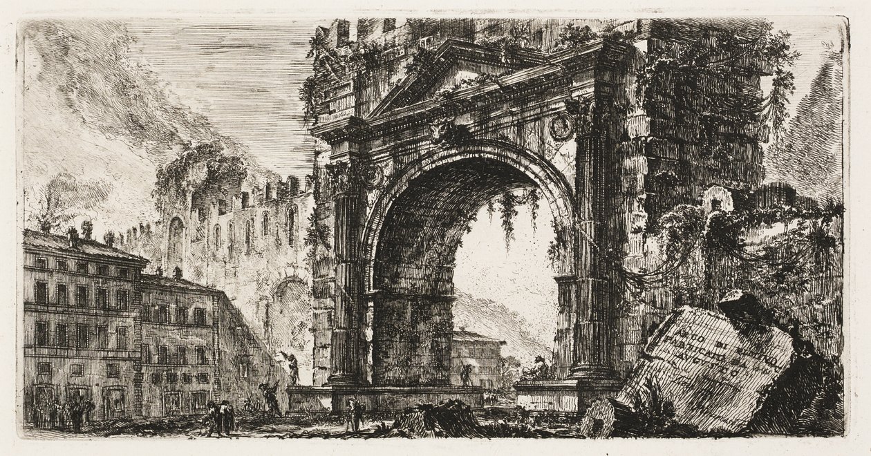 Augustus tarafından yaptırılan Rimini Kemeri, Zafer Kemerlerinin Bazı Görünümlerinden ve diğer anıtlardan 17. levha by Giovanni Battista Piranesi