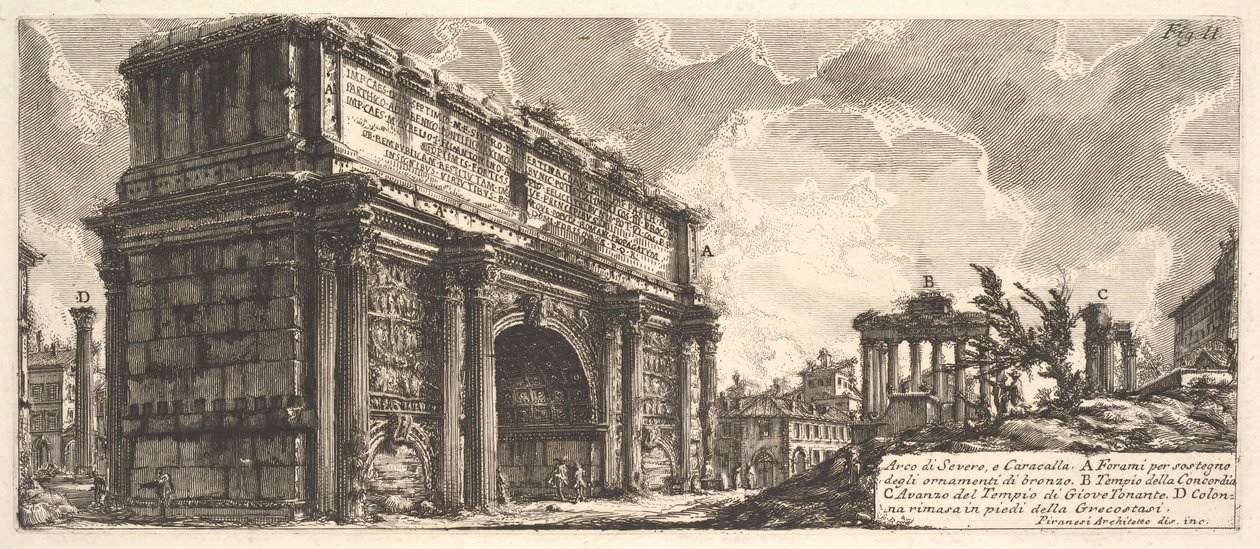 Septimius Severus Kemeri Arco di Severo, e Caracalla, yaklaşık. 1756 by Giovanni Battista Piranesi