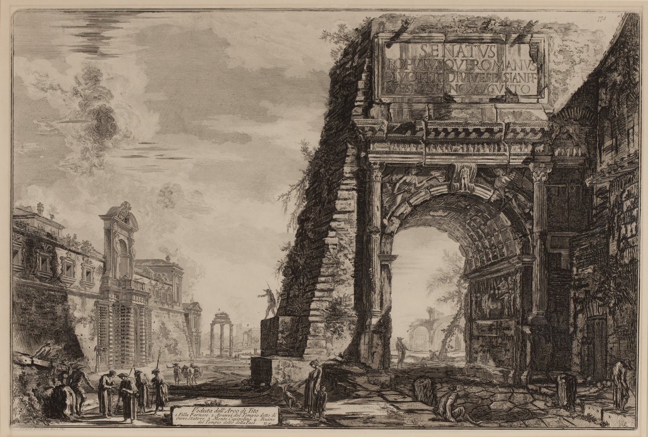 Solda Casino Farnese ile Titus Kemeri, c.1760-78 (gravür) by Giovanni Battista Piranesi