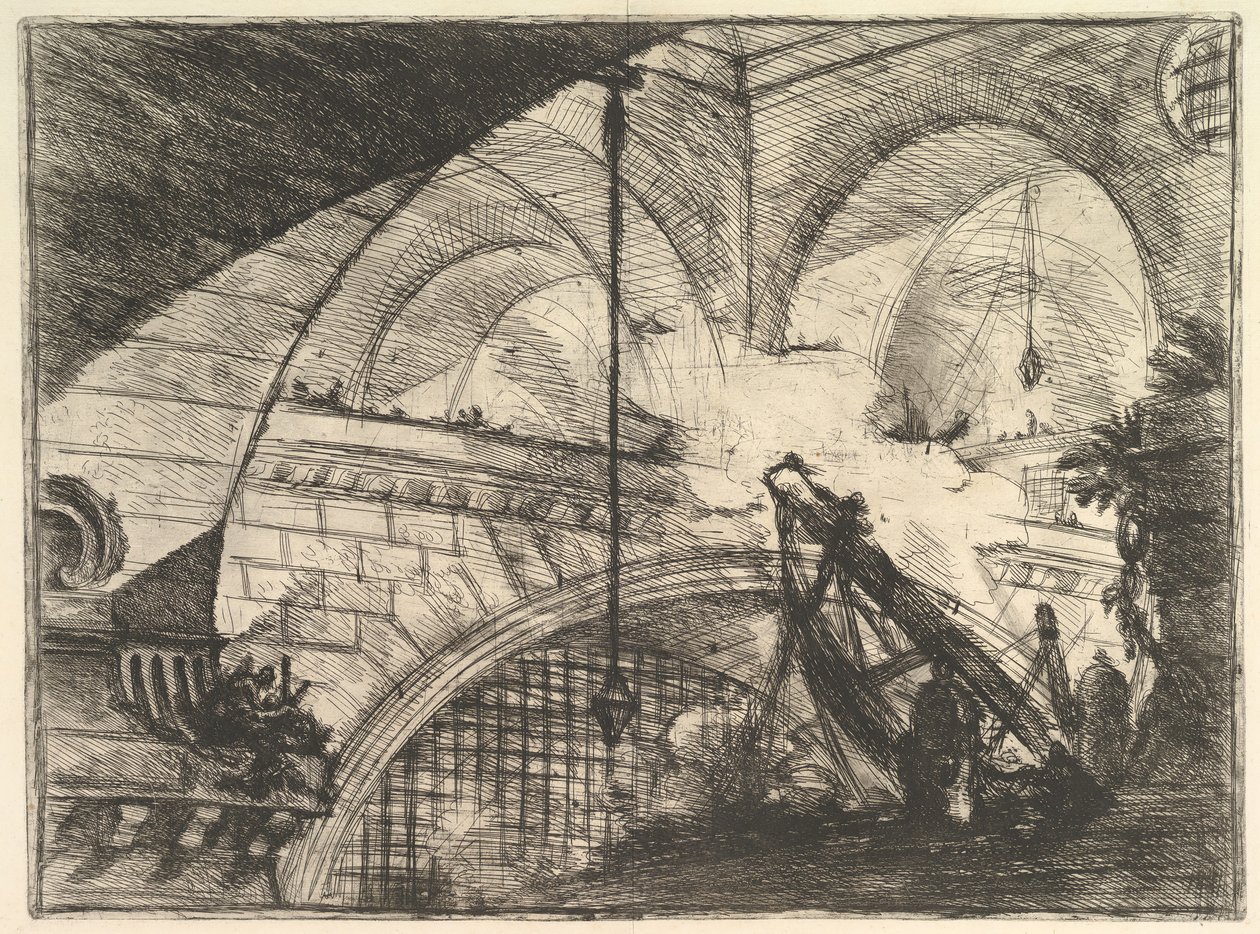 Kabuk Süslü Kemer, Carceri dinvenzione Hayali Hapishanelerinden, yaklaşık. 1749-50. by Giovanni Battista Piranesi