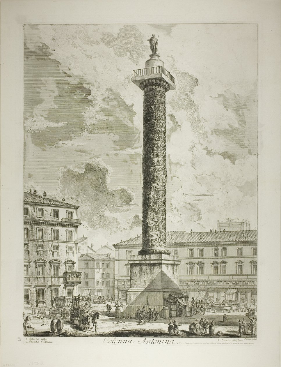 Roma Manzaralarından Marcus Aurelius Sütunu by Giovanni Battista Piranesi