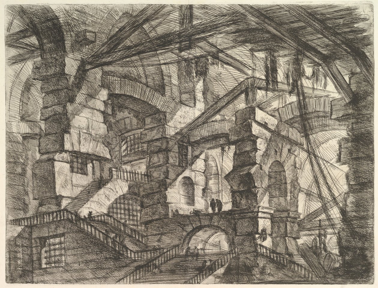 Gotik Kemer, Carceri dinvenzione Hayali Hapishanelerinden, yaklaşık. 1749-50. by Giovanni Battista Piranesi