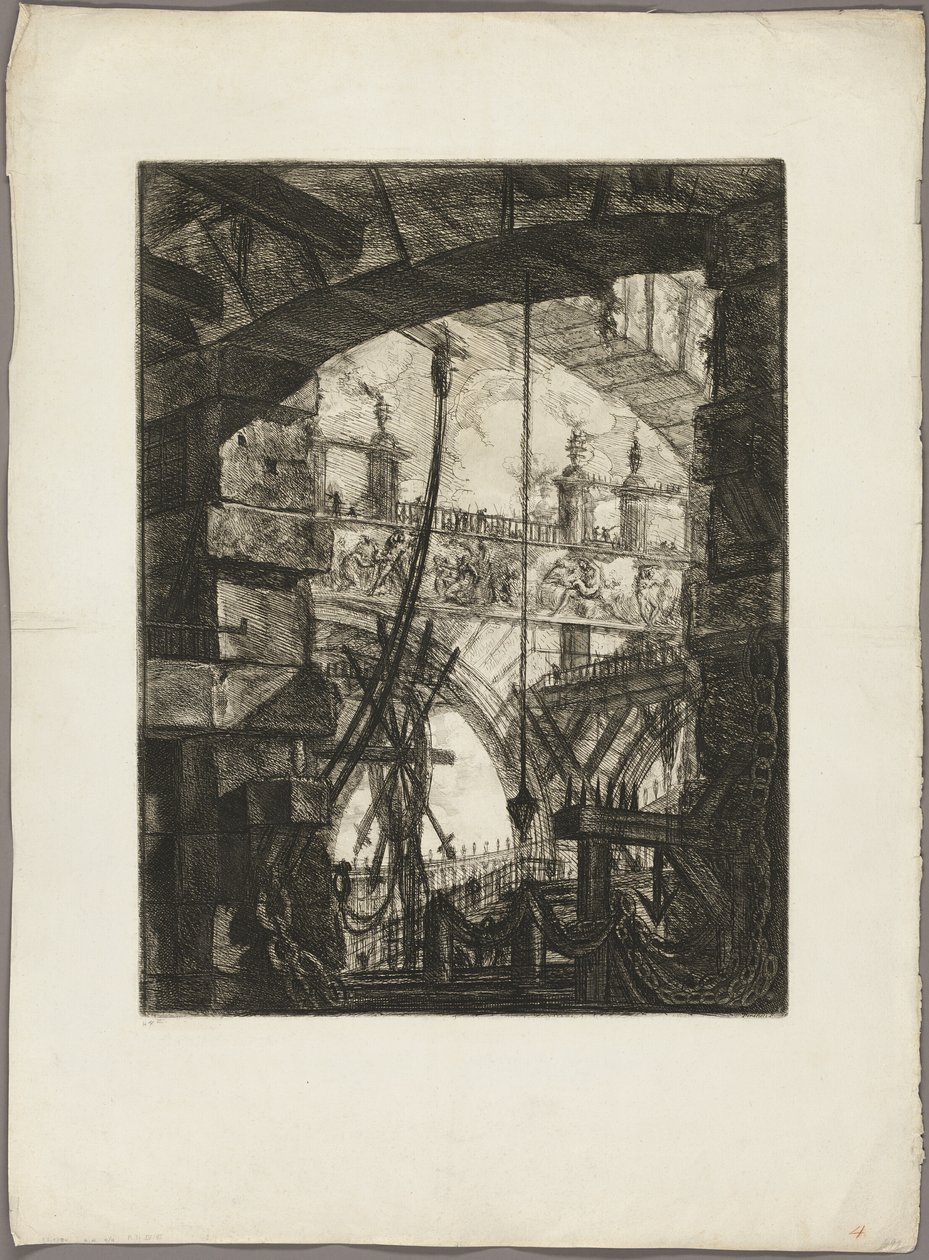 Grand Piazza, Hayali Hapishanelerden 4. plaka by Giovanni Battista Piranesi