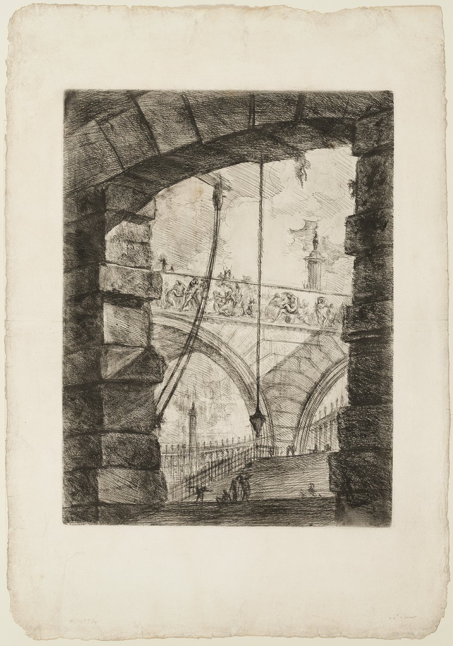 Grand Piazza, Hayali Hapishanelerden 4. plaka by Giovanni Battista Piranesi
