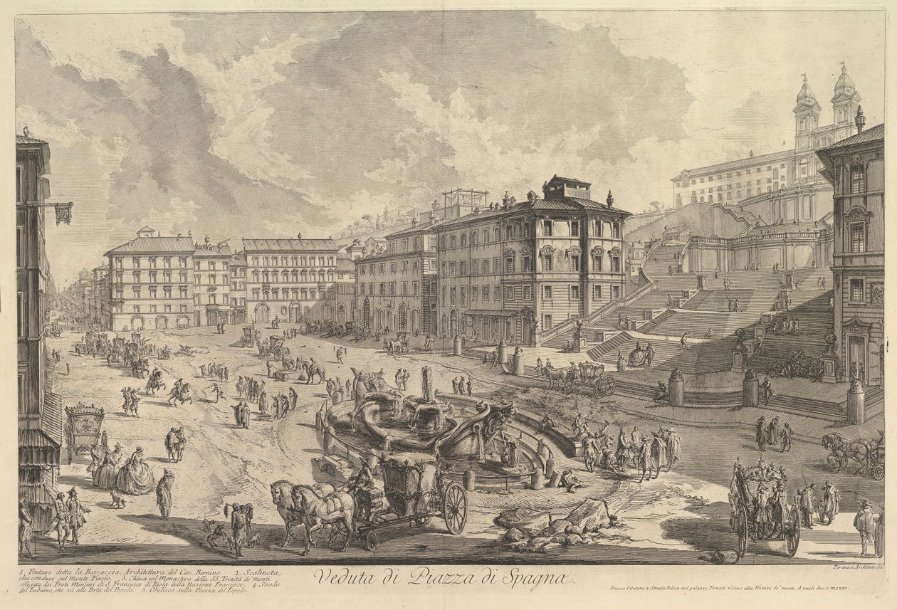 İspanyol Merdivenleri İspanyol Merdivenleri Görünümü, yak. 1750. by Giovanni Battista Piranesi