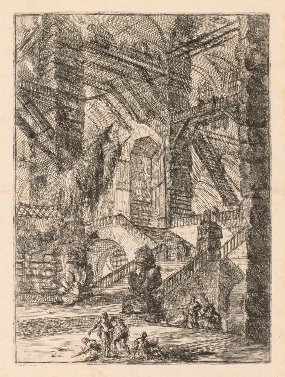Hapishaneler: Kupalarla Geniş Bir İç Mekan, 1745-1750. by Giovanni Battista Piranesi