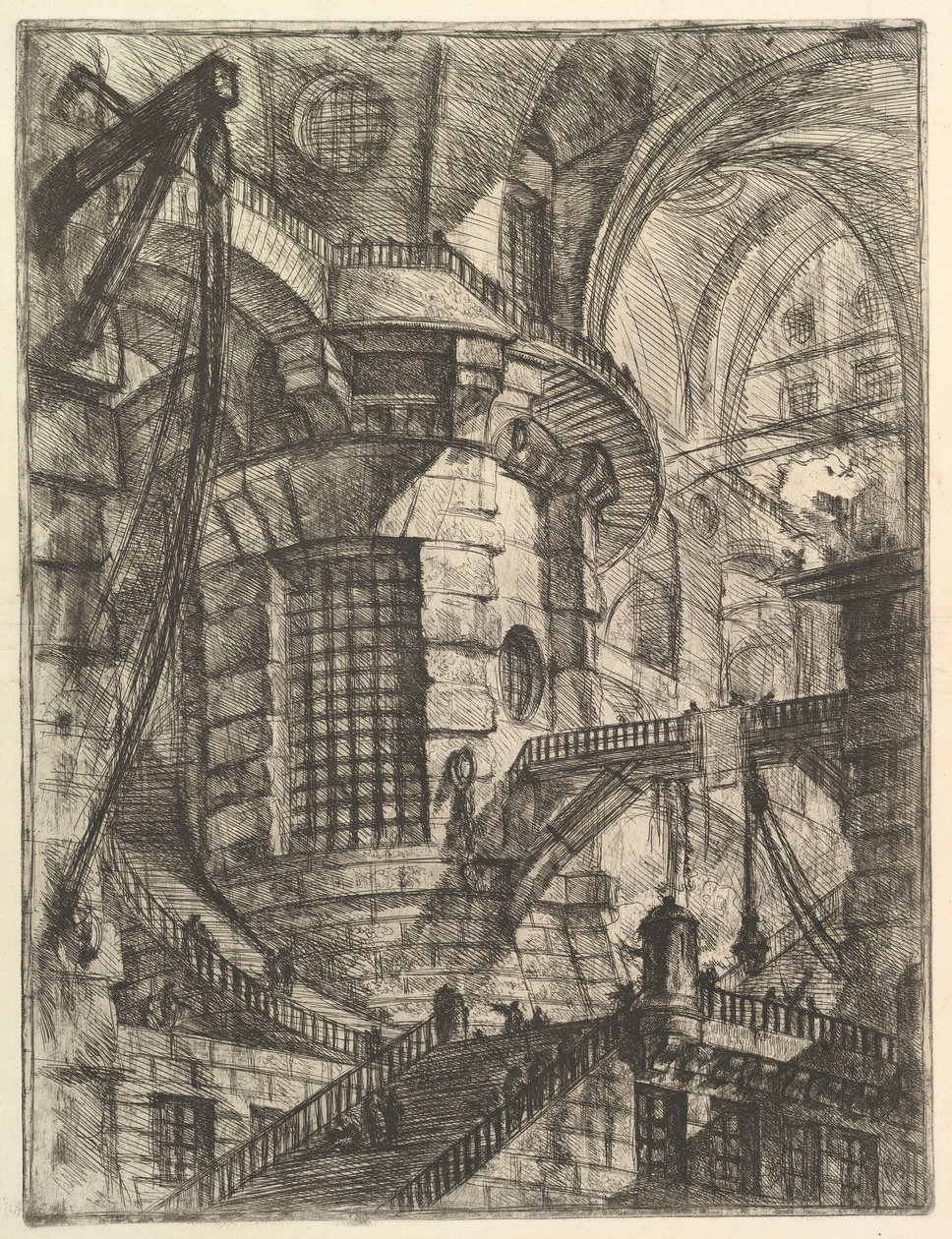 Carceri dinvenzione Hayali Hapishanelerden Yuvarlak Kule, yaklaşık. 1749-50. by Giovanni Battista Piranesi