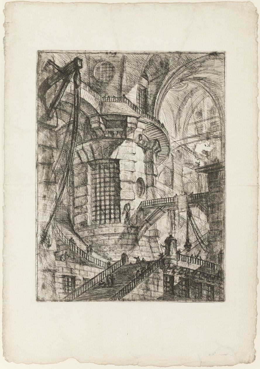 Yuvarlak Kule, Hayali Hapishanelerden 3. plaka by Giovanni Battista Piranesi