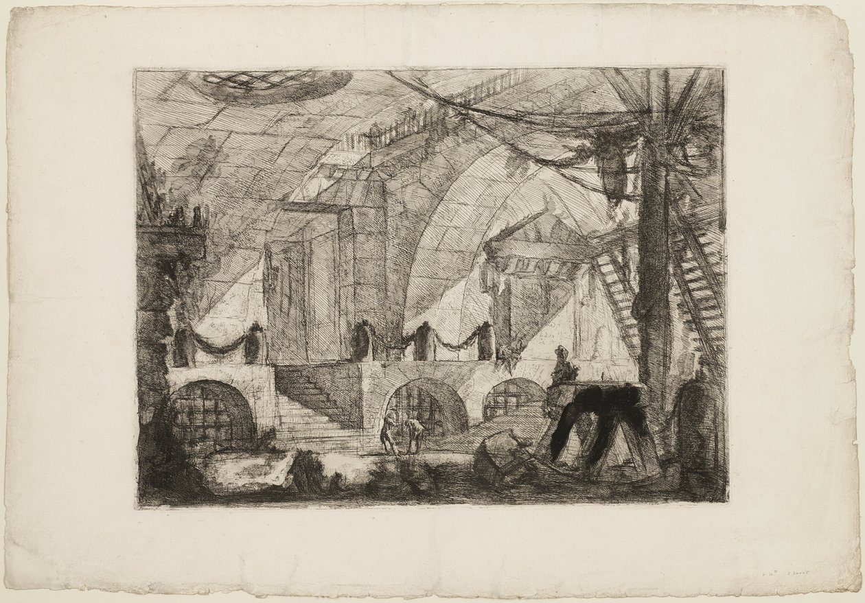 Sawhorse, Hayali Hapishanelerden 12 numaralı plaka by Giovanni Battista Piranesi