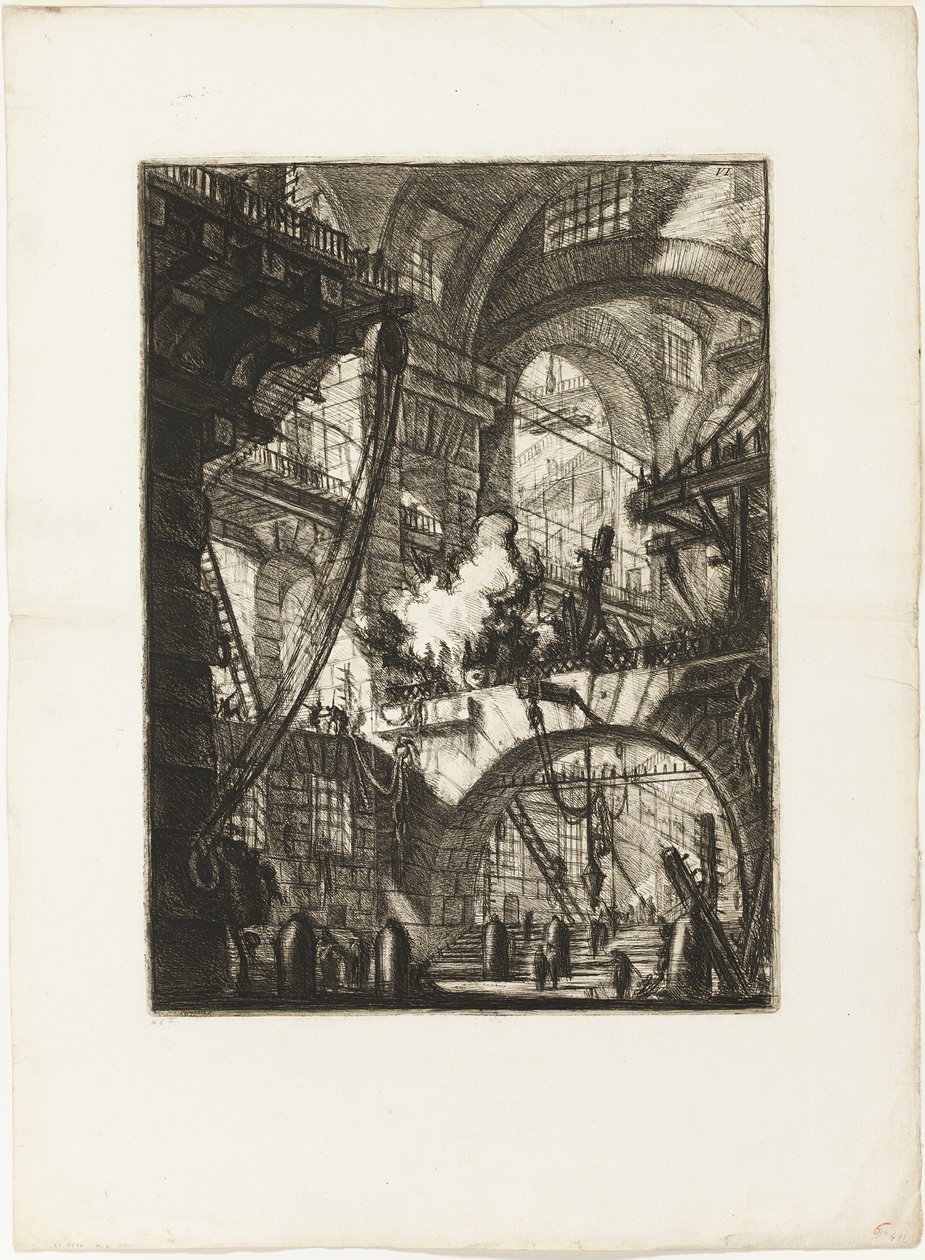 Dumanlı Ateş, Hayali Hapishanelerden 6. plaka by Giovanni Battista Piranesi