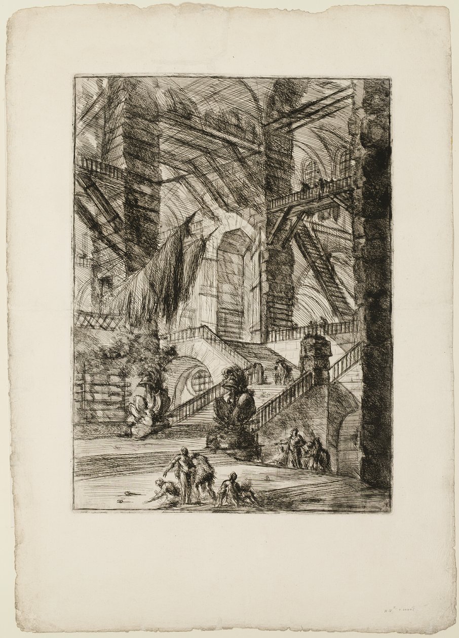 Kupalı Merdiven, Hayali Hapishanelerden 8. plaka by Giovanni Battista Piranesi