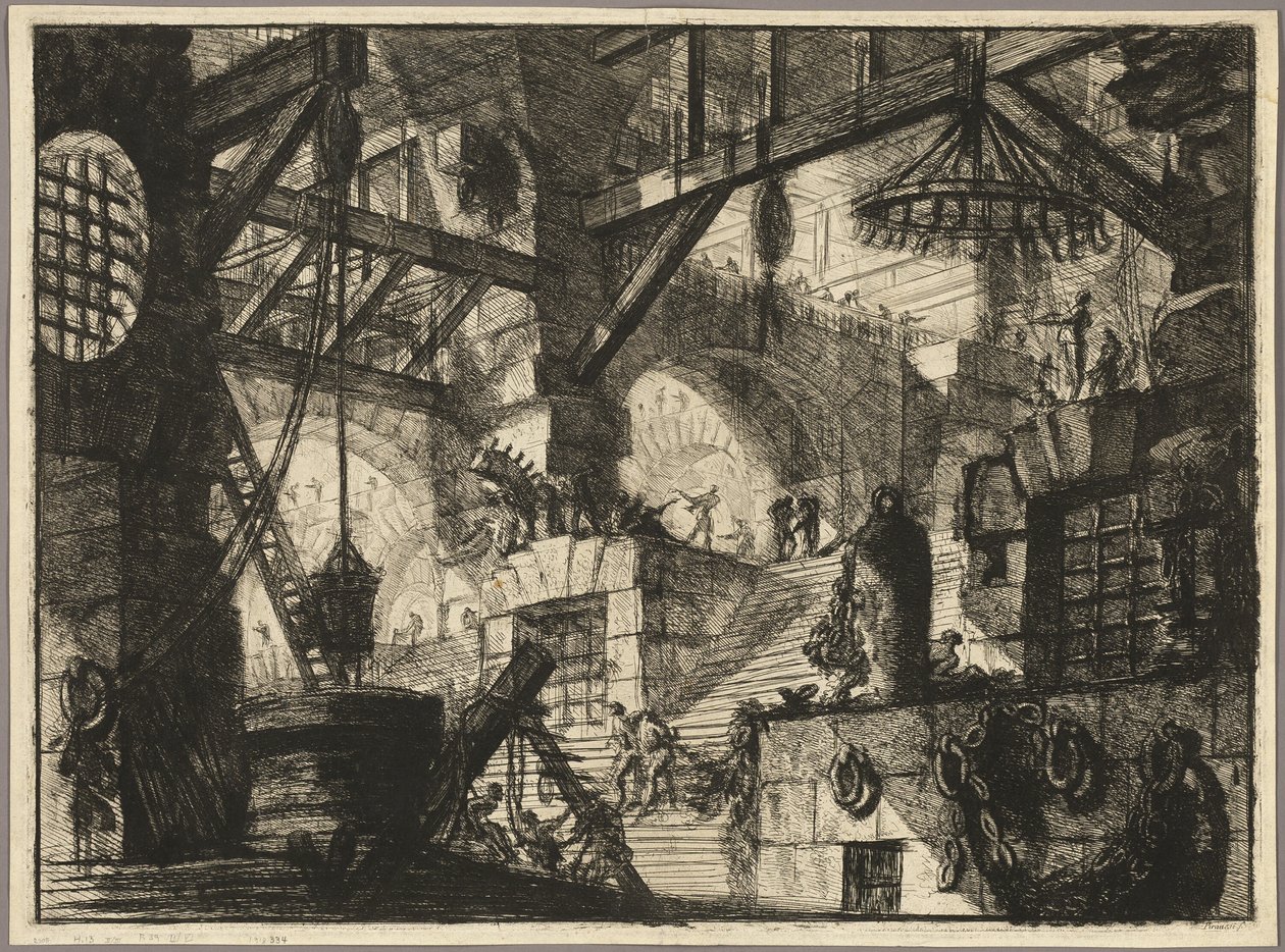 Kuyu, Hayali Hapishanelerden 13 numaralı levha by Giovanni Battista Piranesi