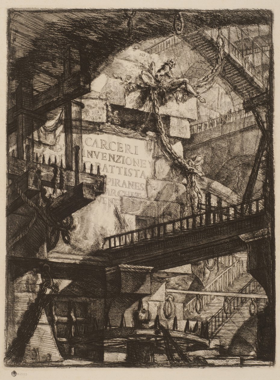 Başlık Plakası, Hayali Hapishanelerden Plaka I, c.1750 (kağıt üzerine gravür) by Giovanni Battista Piranesi