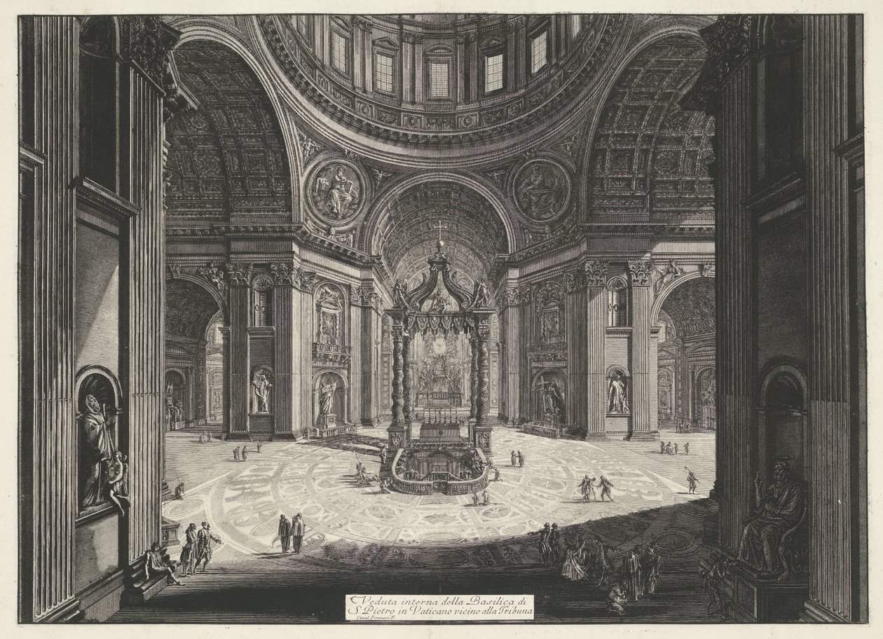 Transept van de Sint-Pietersbasiliek te Vaticaanstad Tribuna yakınlarındaki Vatikan