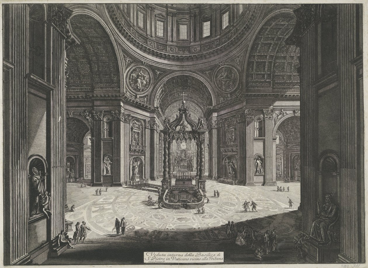 Transept van de Sint-Pietersbasiliek te Vaticaanstad Tribuna yakınlarındaki Vatikan