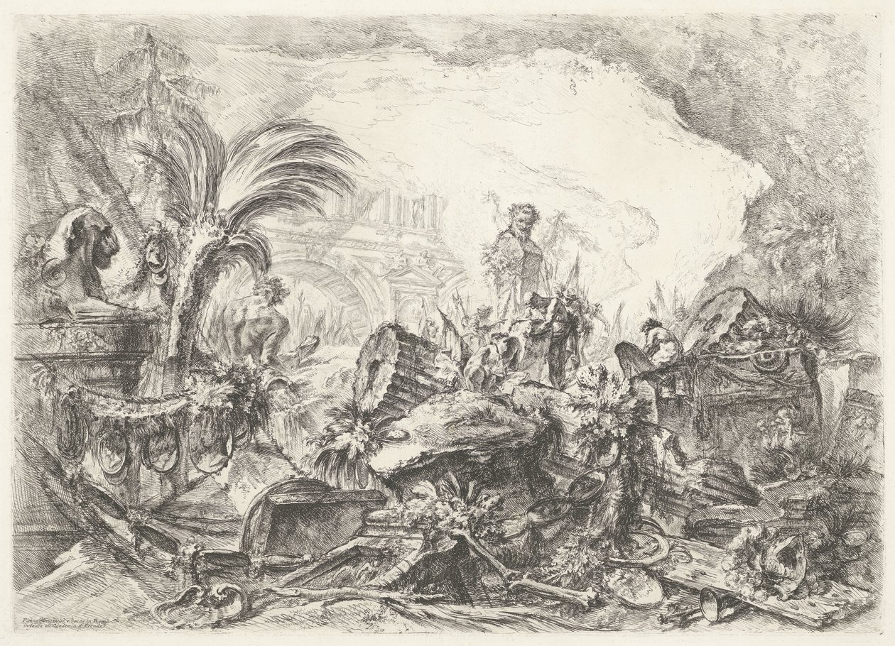Triomfboog Dekoratif kaprisler (eski seri başlığı) Groteskler (dizi adı) by Giovanni Battista Piranesi