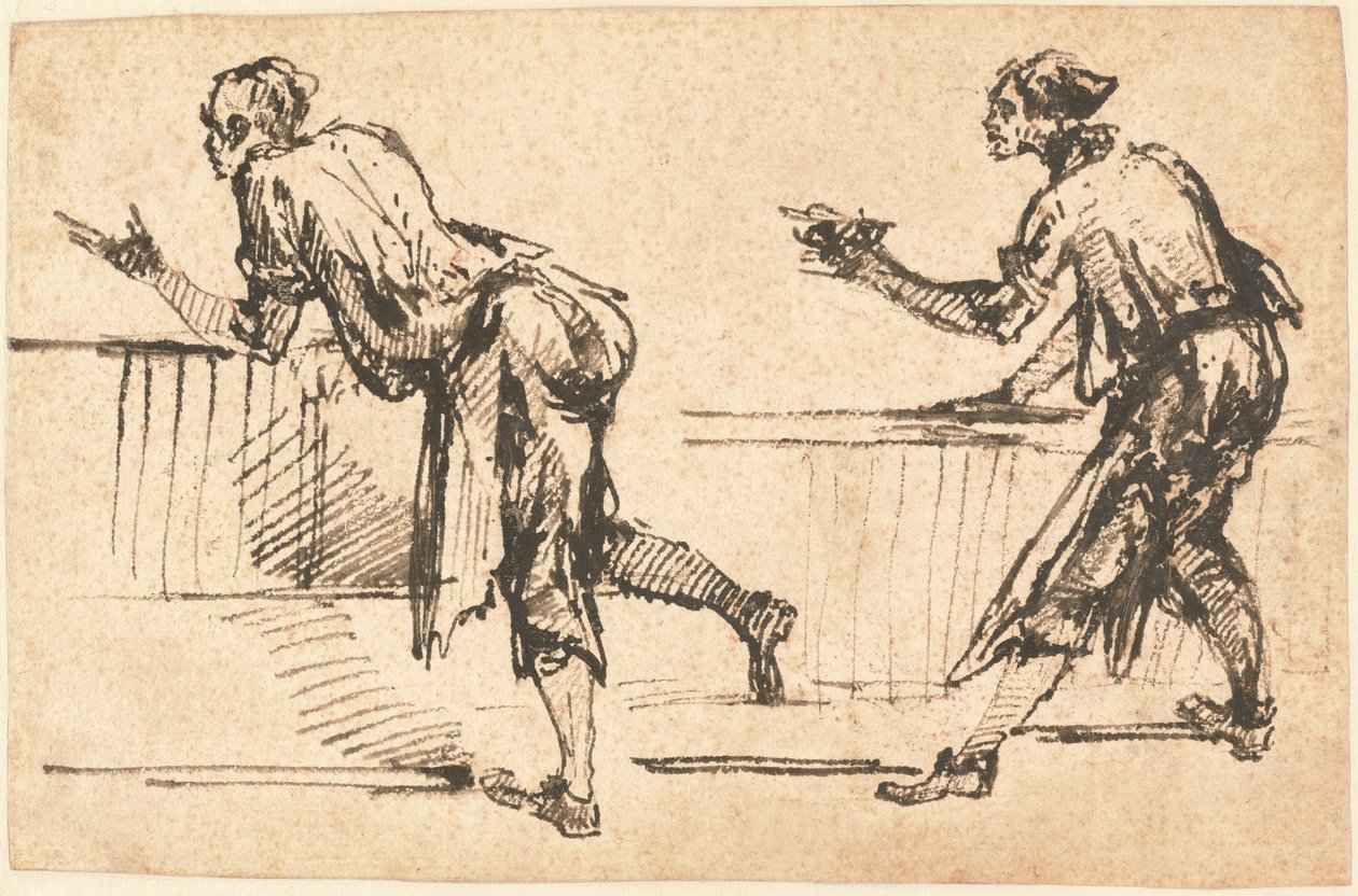 Masalarda İki İşçi (rekto) by Giovanni Battista Piranesi