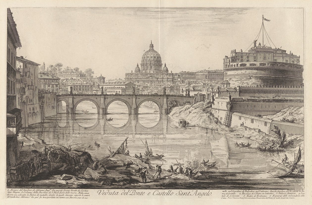 Köprü ve Sant Kalesi manzarası by Giovanni Battista Piranesi