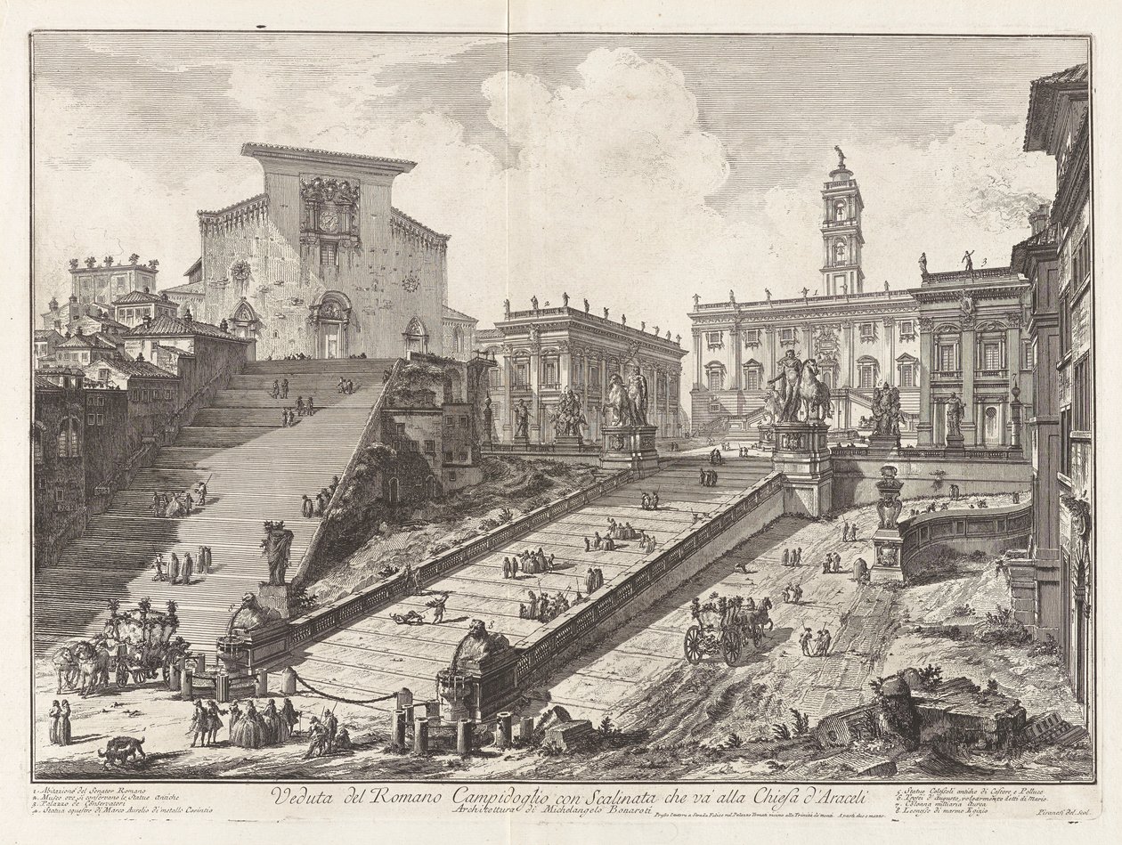 Giden merdivenli Roma Campidoglio