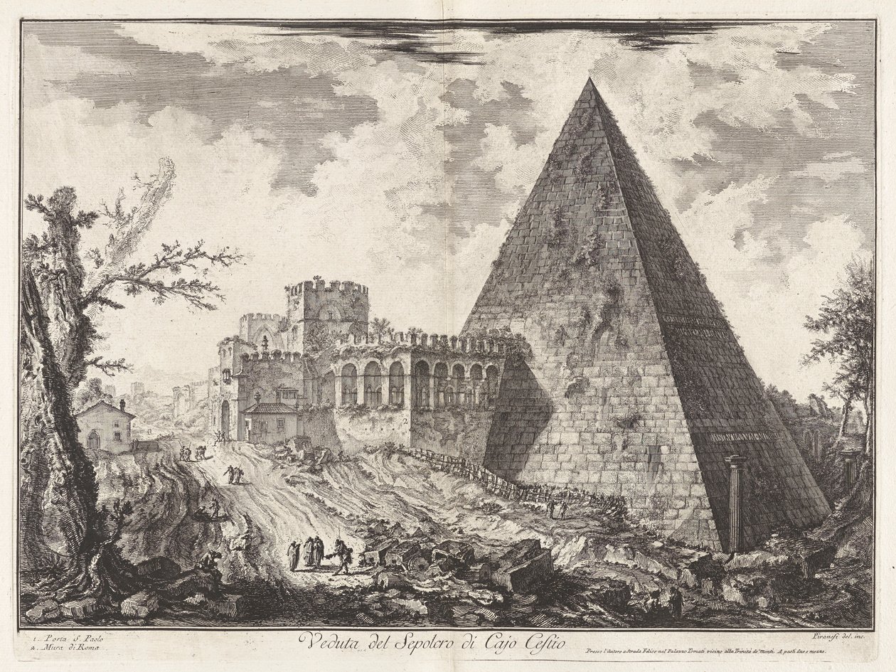Veduta del Sepolcro di Cajo Cestio (Caius Cestius