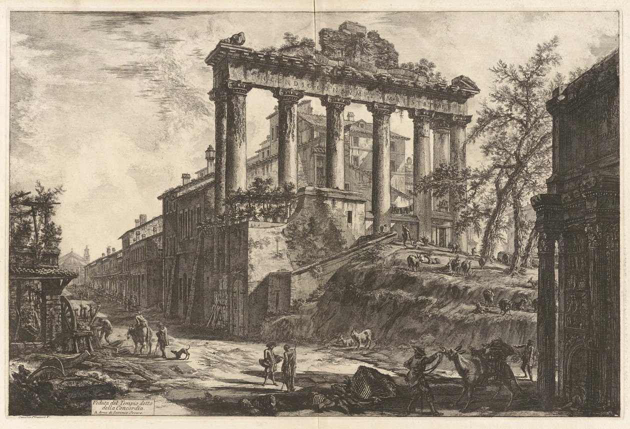 Veduta del Tempio detto della Concordia (Sözde Concord Tapınağı