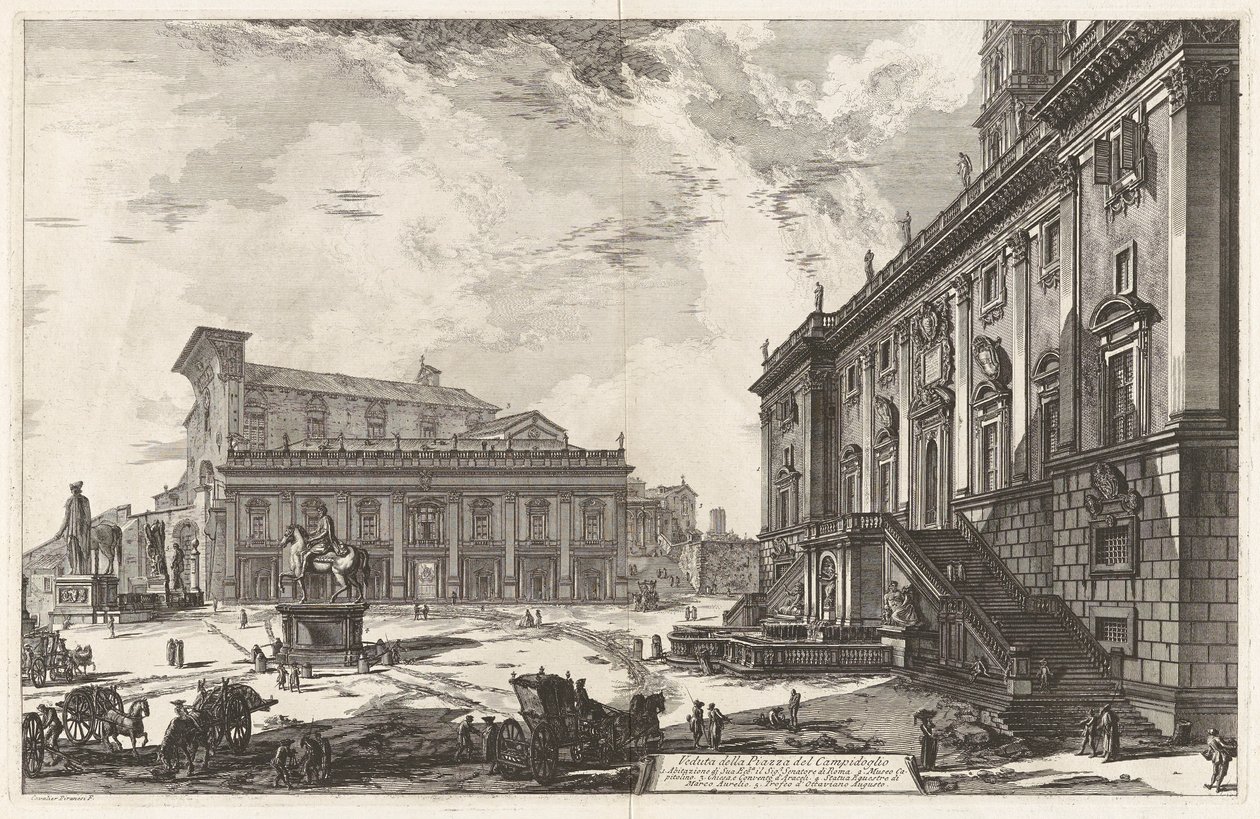 Veduta della Piazza del Campidoglio (View of the Piazza del Campidoglio), from Vedute di Roma (Views of Rome) by Giovanni Battista Piranesi
