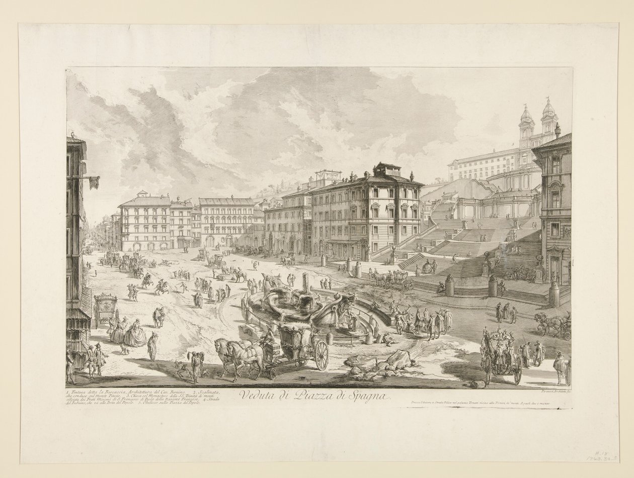 Views of Rome'dan Piazza di Spagna'ya bakış by Giovanni Battista Piranesi