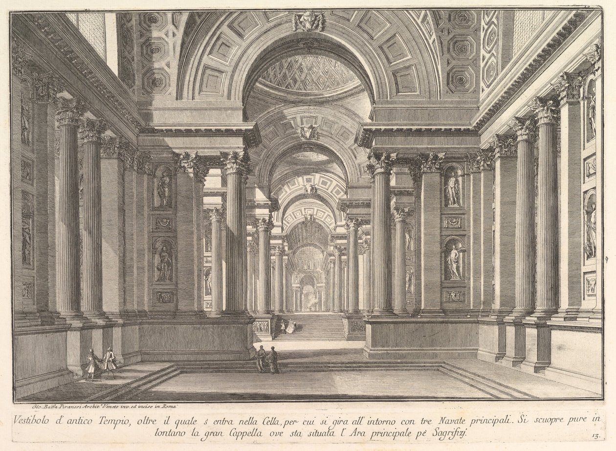 Antik bir tapınağın giriş holü. . . Antik Tapınağın giriş holü. . ., CA. 1743-50. by Giovanni Battista Piranesi