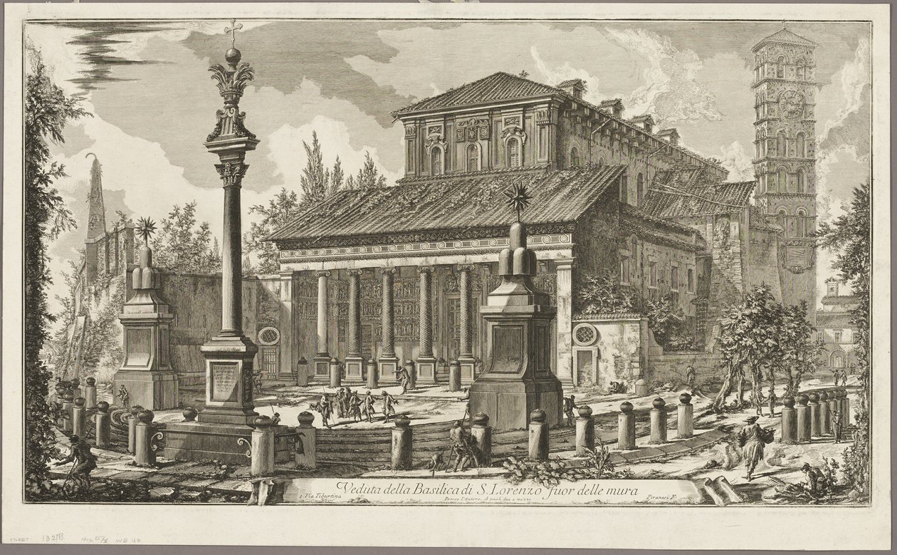 S. Lorenzo fuori delle Mura Bazilikası'nın görünümü [S. Duvarların dışında Lorenzo], Views of Rome'dan by Giovanni Battista Piranesi