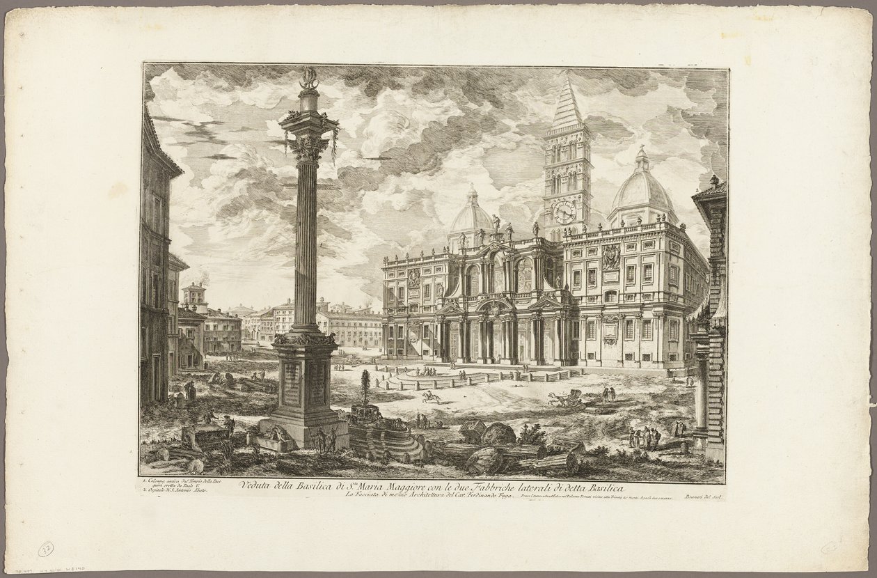 Views of Rome'dan iki kanatlı S. Maria Maggiore Bazilikası'nın görünümü by Giovanni Battista Piranesi