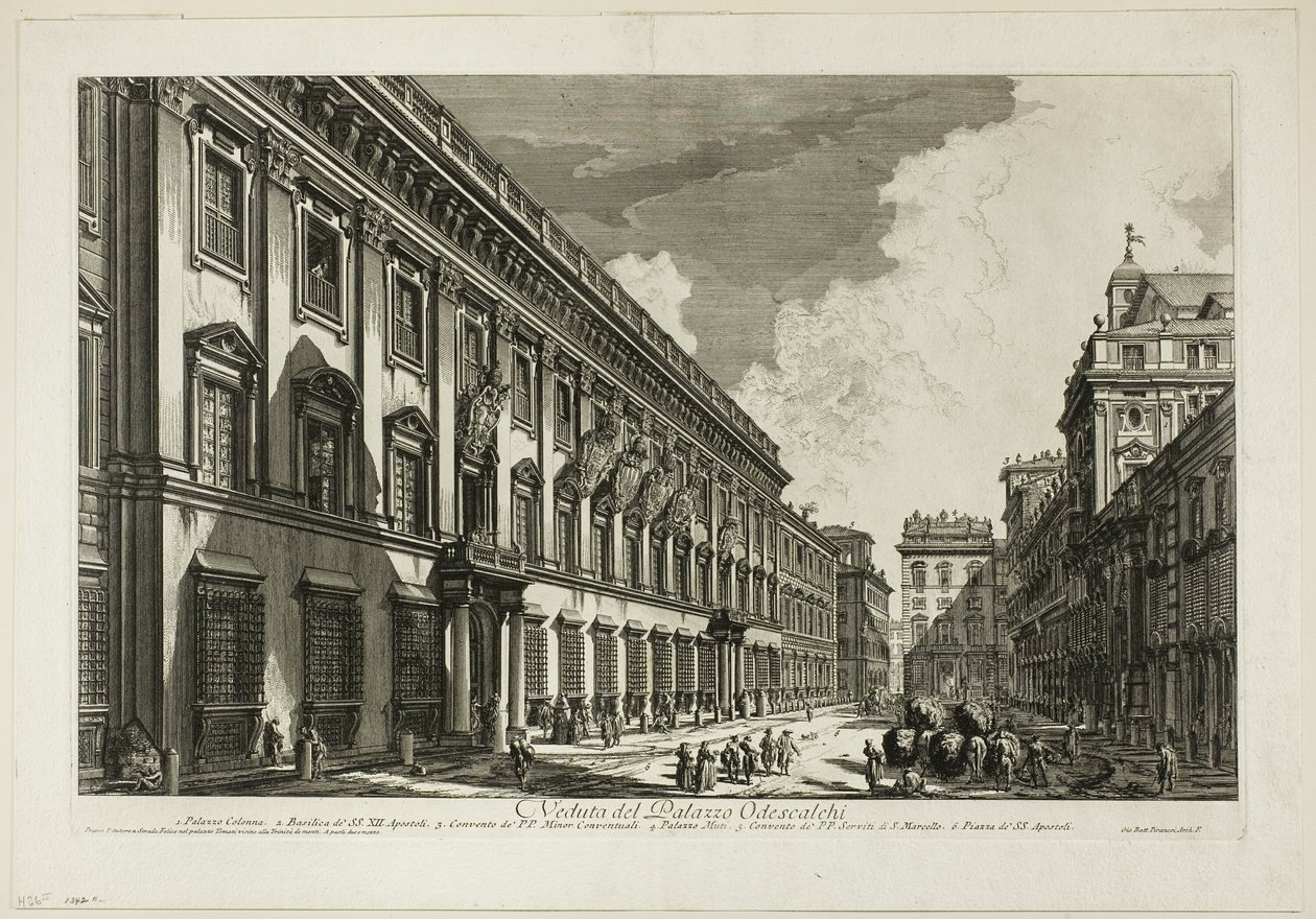 Views of Rome'dan Palazzo Odescalchi'nin görünümü by Giovanni Battista Piranesi