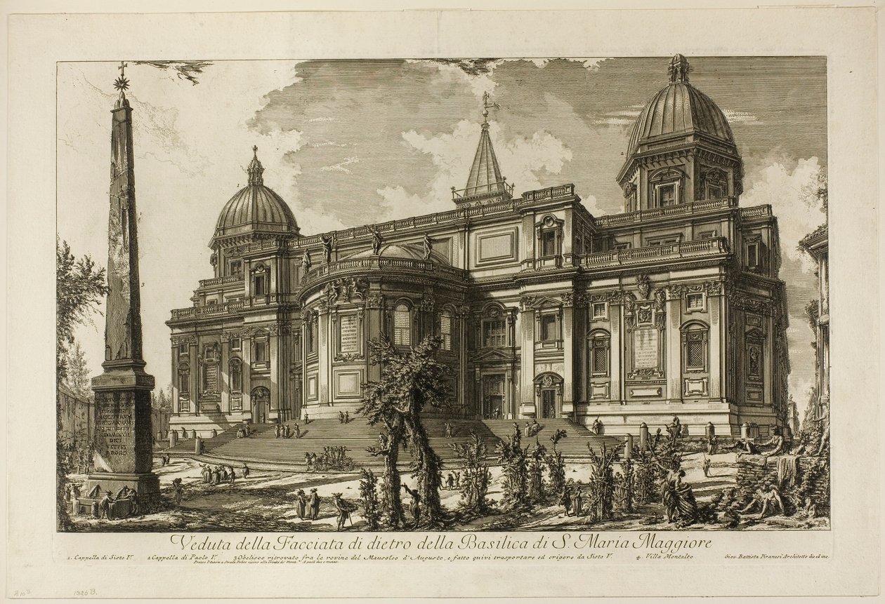S. Maria Maggiore Bazilikası'nın Arka Girişinin Roma Manzarasından Görünümü by Giovanni Battista Piranesi