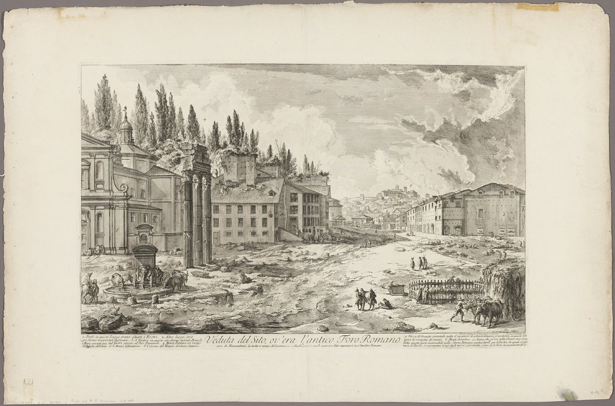 Antik Roma Forumu Alanının Roma Görünümünden Görünümü by Giovanni Battista Piranesi