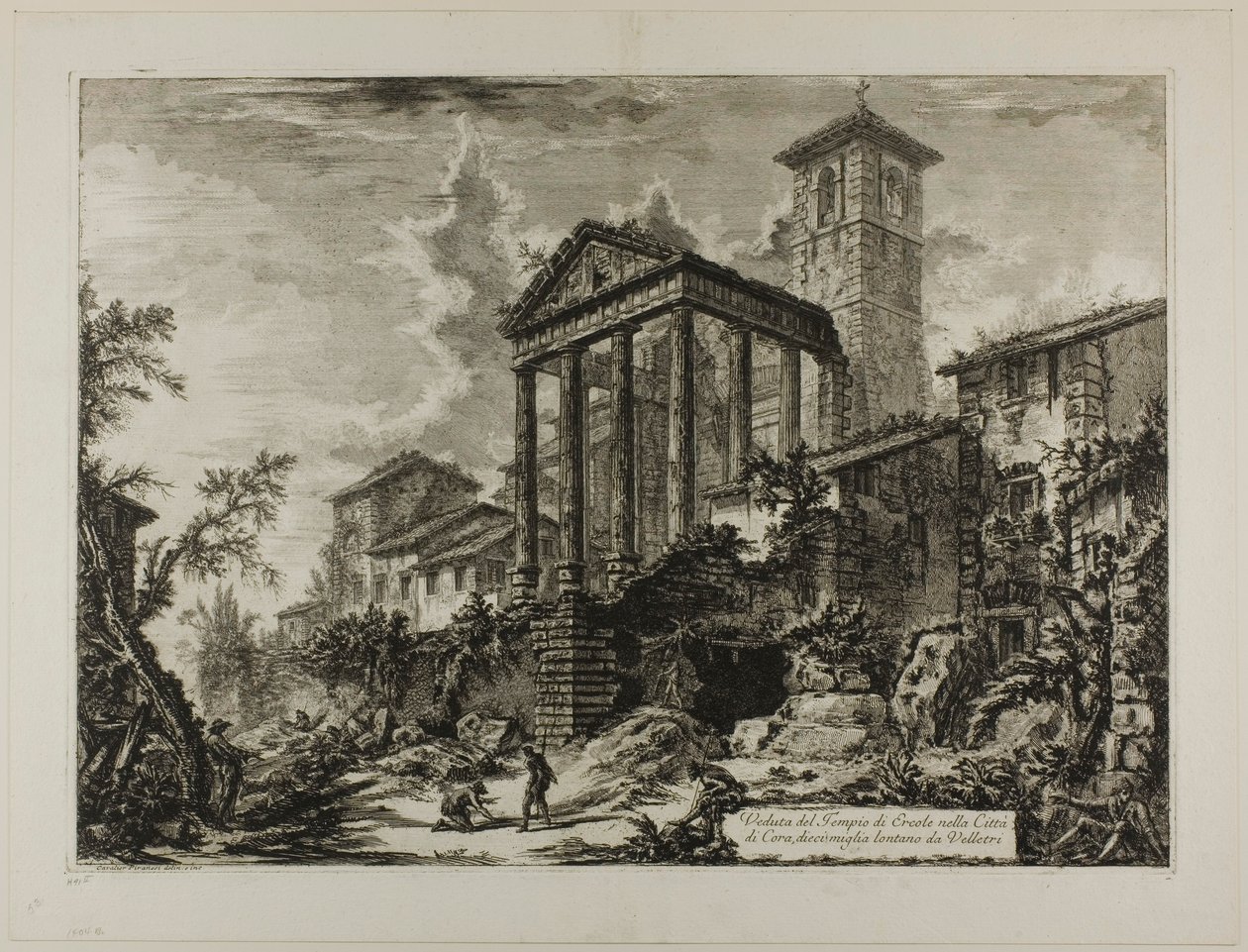 Velletri'den on mil uzaklıktaki Cori'deki Herkül Tapınağı'nın Views of Rome'dan görünümü by Giovanni Battista Piranesi