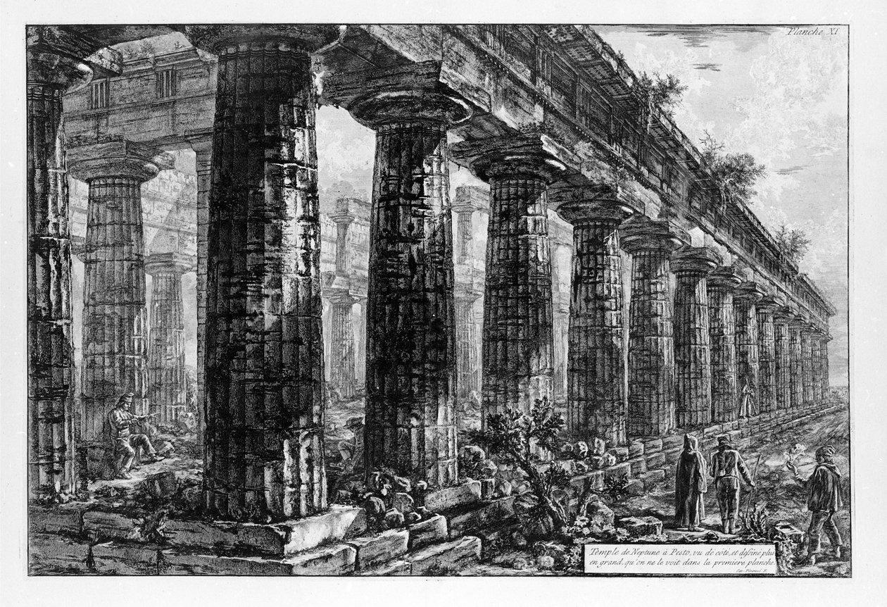 Paestum Tapınaklarının Görünümü (litho) by Giovanni Battista Piranesi