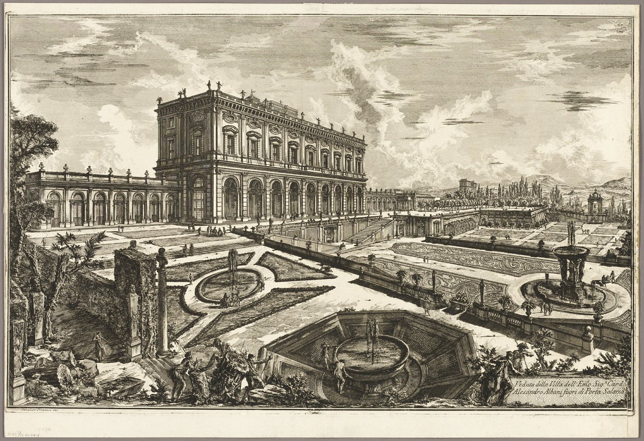 Porta Salaria'nın dışında, Majesteleri Kardinal Alessandro Albani'nin Villasının Roma Manzarasından Görünümü by Giovanni Battista Piranesi