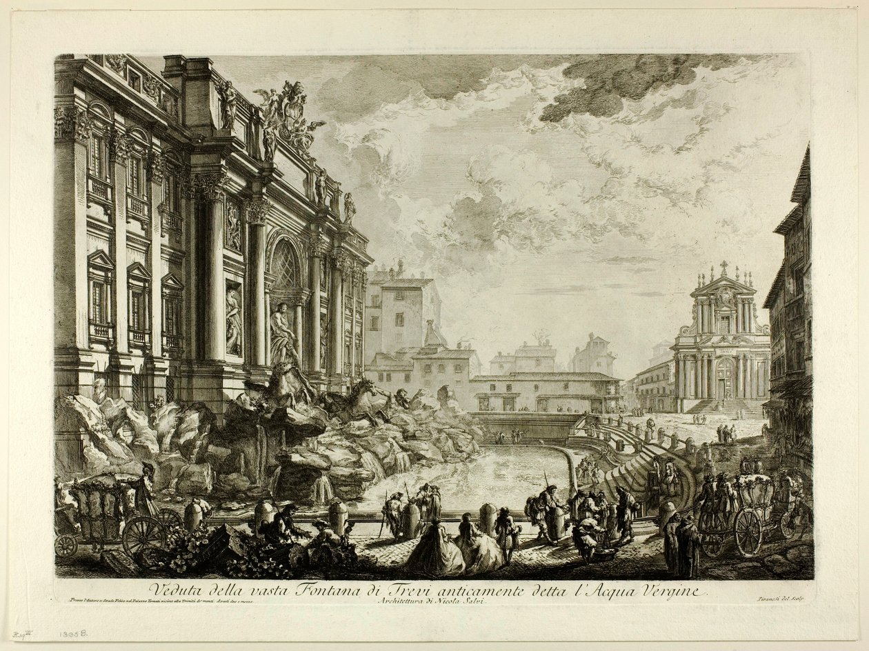 Views of Rome'dan eskiden Acqua Vergine olarak adlandırılan büyük Trevi Çeşmesi'nin görünümü by Giovanni Battista Piranesi