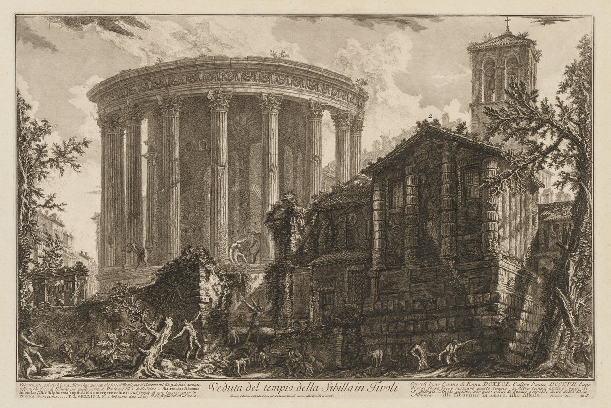 Roma Manzaraları: Tivoli'deki Sibyl Tapınağı by Giovanni Battista Piranesi
