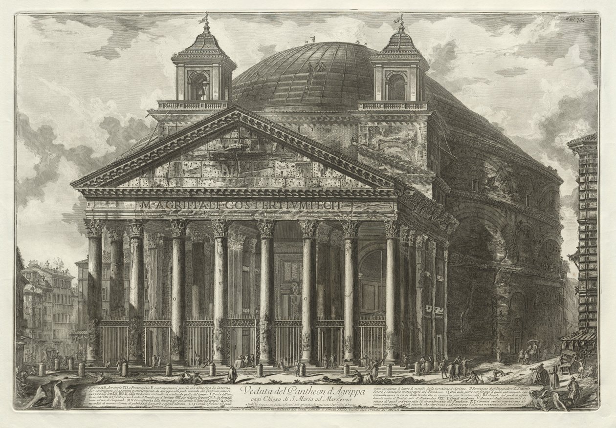 Roma Manzaraları: Pantheon by Giovanni Battista Piranesi