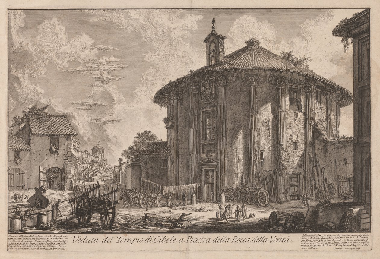 Roma Manzaraları: Portunus Tapınağı (?) by Giovanni Battista Piranesi