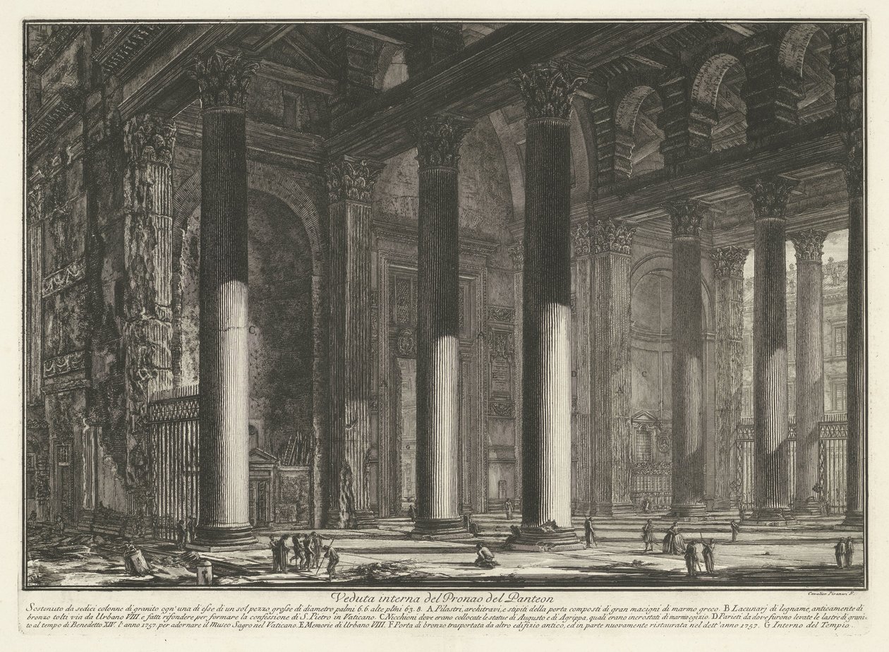 Voorportaal van het Pantheon te Roma Pantheon