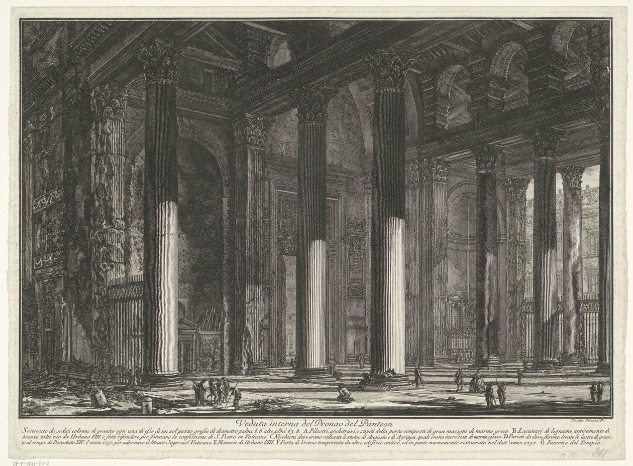 Voorportaal van het Pantheon te Roma Pantheon