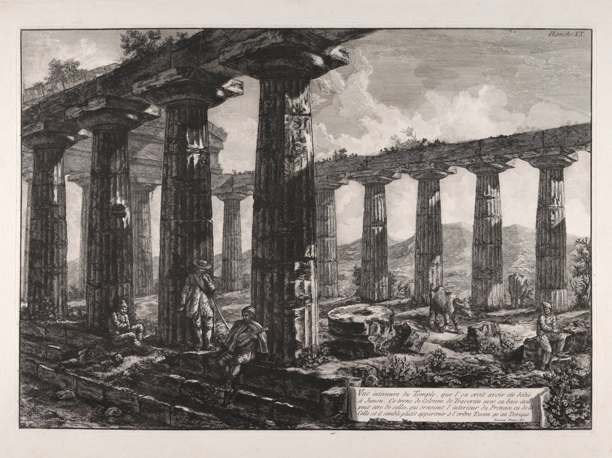 Tapınağın iç görünümü, by Giovanni Battista Piranesi